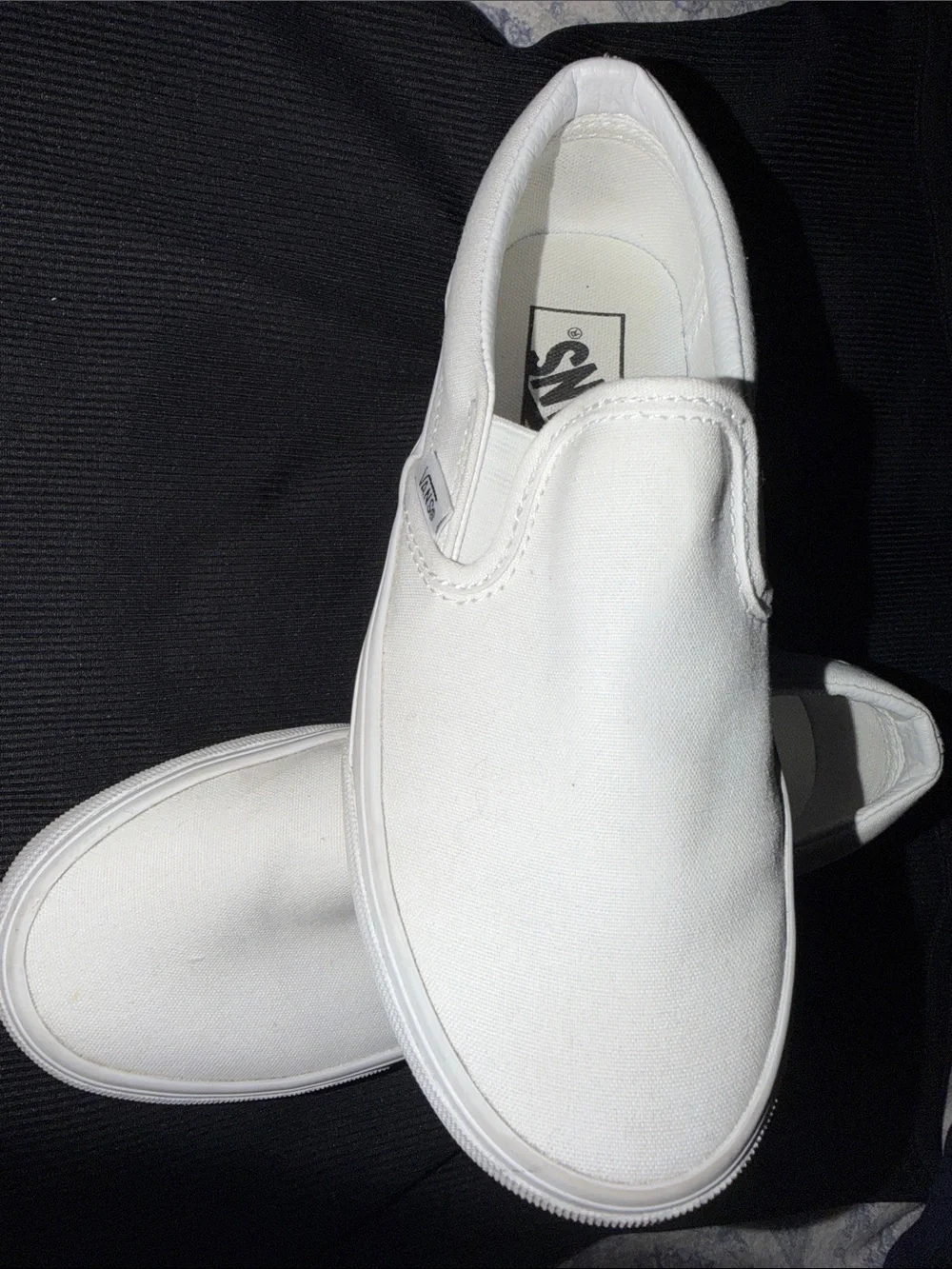 Vans Kids White Slip-On Canvas Sneakers
